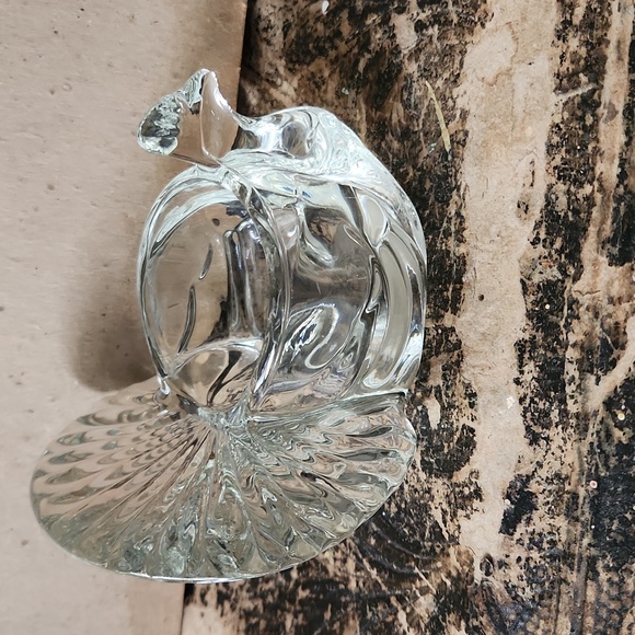 Vintage Avon Shimmering Clear Heavy Glass Turkey Votive Candle Holder - Picture 2 of 4